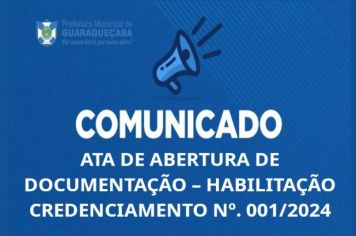 HABILITAÇÃO CREDENCIAMENTO Nº. 001/2024