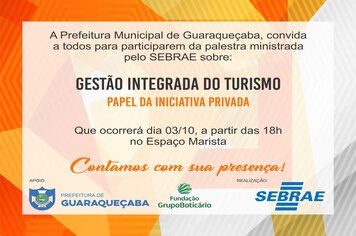 Palestra SEBRAE - Gestão Integrada do Turismo - Papel da Iniciativa Privada