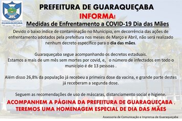 Neste dia das mães o Município de Guaraqueçaba segue o decreto estadual de enfrentamento a COVID-19