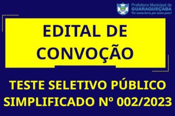 TESTE SELETIVO PÚBLICO SIMPLIFICADO Nº 002/2023