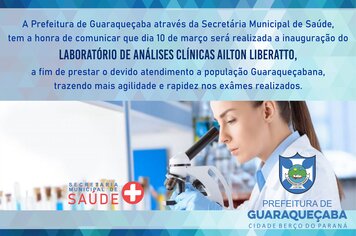INAUGURAÇÂO Laboratório de Análises Clínicas Ailton Liberatto