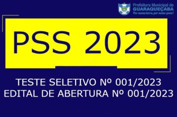 TESTE SELETIVO Nº 001/2023