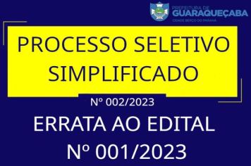  PROCESSO SELETIVO SIMPLIFICADO N 002/2023