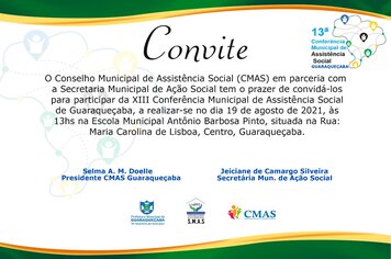 19 de agosto Conferência Municipal de Assistência Social