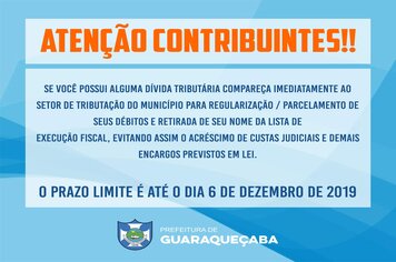 ATENÇÃO CONTRIBUINTE!!