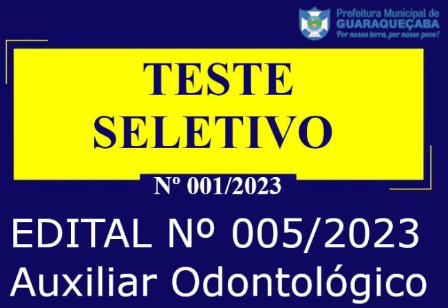 TESTE SELETIVO Nº 001/2023