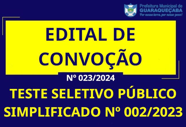 PROCESSO SELETIVO SIMPLIFICADO Nº 002/2023