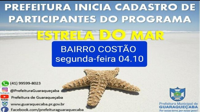 Costão participará do Programa Estrelas do Mar