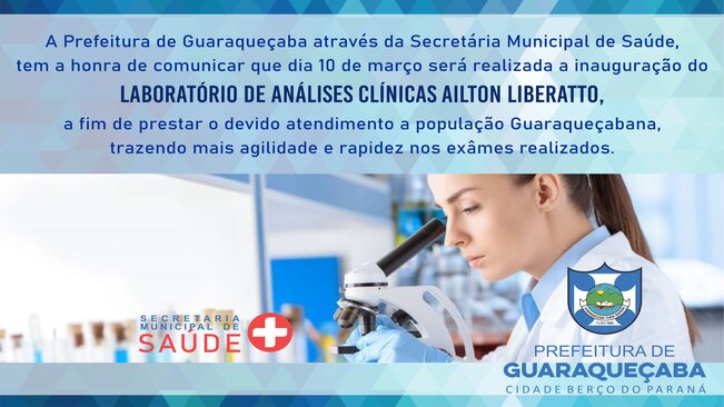 INAUGURAÇÂO Laboratório de Análises Clínicas Ailton Liberatto
