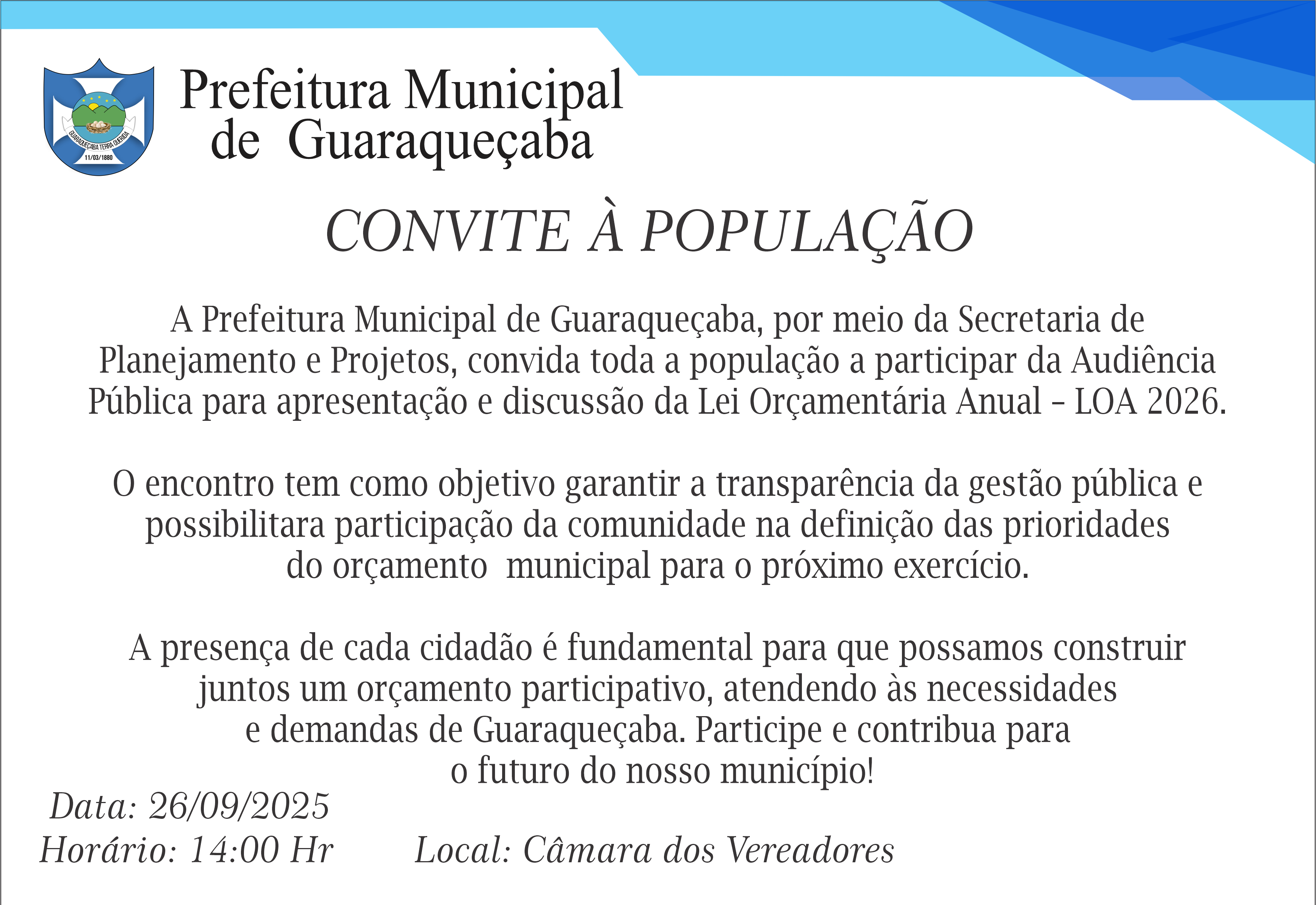 Audiência Pública - LOA 2026