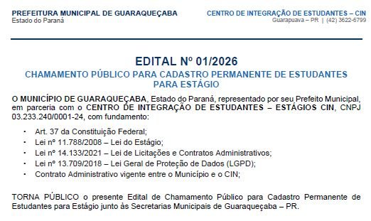 CHAMAMENTO PÚBLICO