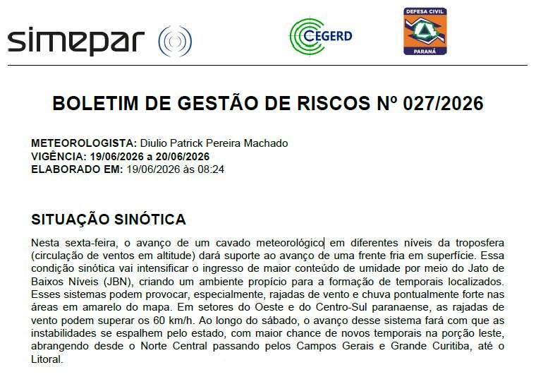 BOLETIM DE GESTÃO DE RISCOS Nº 027/2026